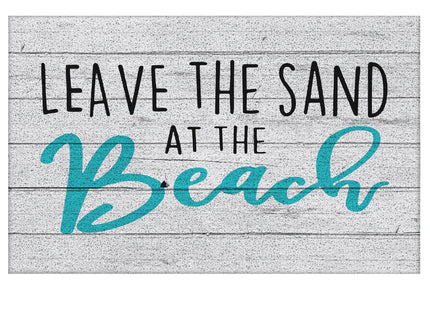 LUVADIAN Leave The Sand at The Beach Door Mat - Coastal Beach Welcome Mat, Nautical Door Mat, Beachy Room Decor Aesthetic, Beach House Decor, Coastal Ocean Bathroom Decor, 17x30 Inch