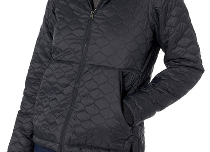 Amazon Essentials Women's Lightweight Quilted Full-Zip Water-Resistant Sherpa-Lined Hooded Puffer Jacket, Black, Large
