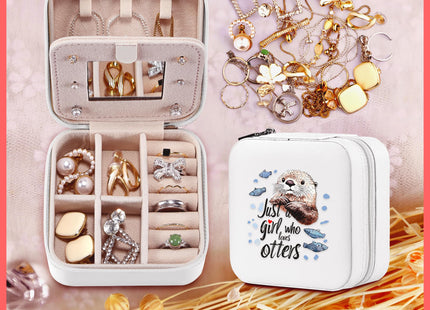 BJDAMAI Otter Jewelry Box, Gifts For Teens Girls, Otter Lovers Stuff Items Accessories Things Merchandise Decor Merch, Travel Ring Earrings Necklace Organizer Holder!