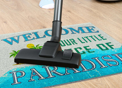 Supwhd Beach Door Mat, Coastal Beach Welcome Mat, Beach Decor for Room House, Nautical Door Mat, Coastal Bathroom Kitchen Decor, Welcome to Our Little Piece of Paradise 17x30 in