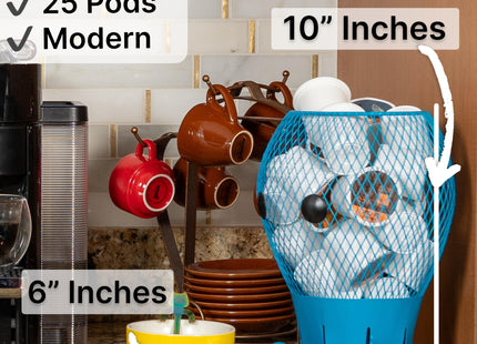 Made Easy Kit Coffee Pod Basket Organizer Practical Decoration - Compatible with Keurig K-Cup Pods & Capsules - Home Cafe Bar Decor Useful Kitchen Countertop Freestanding (Octopus)