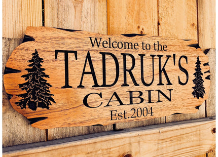Personalized cabin sign Outdoor Sign Rustic Welcome Rustic Decor Family Wooden Sign
