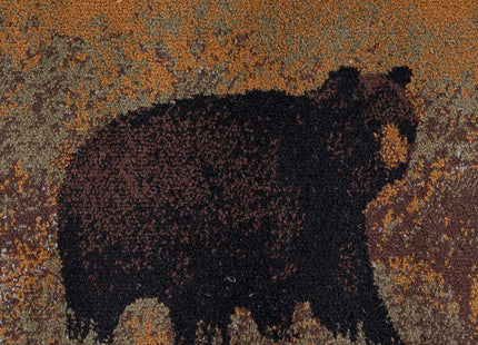 Tayse Sierra Bear Red 3x4 Oval Area Rug Cabin for Dorm, Kids, Baby, or Nursery Room - Lodge, Novelty Farmhouse Style Bear Figure Rugs