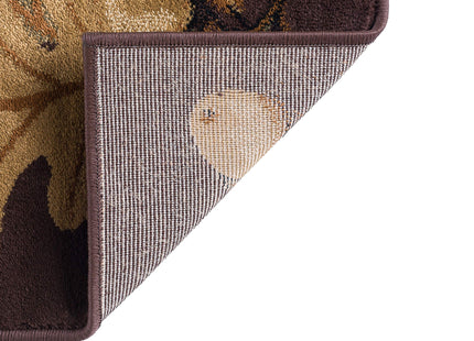 Tayse Oak Deer Brown Cabin & Farmhouse 8ft Round Area Rug for Living Room and Bedroom or Dining Room