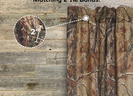 Realtree All Purpose Camouflage Rod Pocket Window Curtains, Set of 2 Panels (42"x87" Inch) - Camo Drapes in Forest and Rustic Theme, Perfect for Bedroom, Farmhouse, Living Room, Cabin, and Kitchen