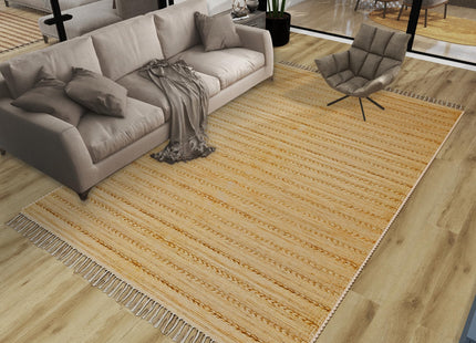 Handwoven Solid Natural Fiber Jute Area Rug 9x12 ft, Eco-Friendly Braided Reversible Carpet, Flatweave Floor Rug for Living Room, Bedroom, Office, Coastal & Farmhouse Decor
