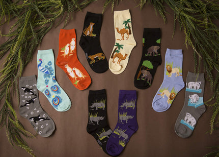 Foozys Women’s Crew Socks | Black Bear Zoo Animal Novelty Socks | 2 Pair