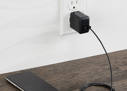Amazon Basics 12W One Port USB-A Portable Wall Charger (2.4A) for Phones (iPhone 16/15/14/13/12/11/X, Samsung, and more), 2-Pack, Black