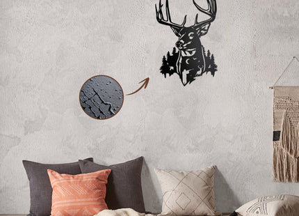 Metal Black Deer Wall Decor Hunting Deer Decor Hunting Metal Wall Art