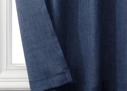 Pitalk Navy Blue Linen Kitchen Curtains for Windows Over Sink 2 Panels Back Tab Pocket Nautical Coastal Beach Small Bathroom Curtain for Short Window Bedroom Valance Mini 36x24 Length Dark Blue Indigo