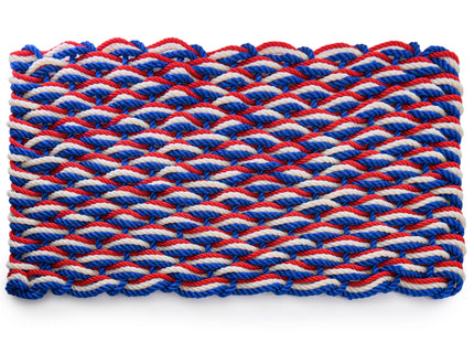 Lobster Rope Mat Patriotic 30x17 Inch, Nautical Welcome Mat USA Designed