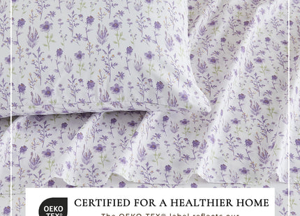 Great Bay Home 4 Piece Queen Sheet Set - Coral Coastal Print Microfiber Bed Sheets - Ultra-Soft, Stain & Fade Resistant, All-Season Bedding Sheets & Pillowcases (Scallop Shell - Coral)