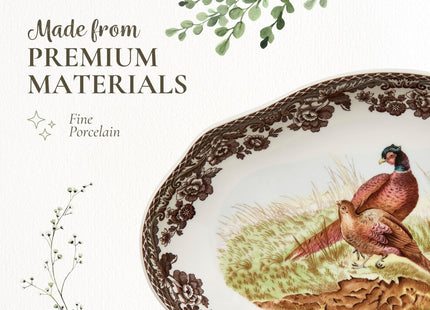 Spode – Woodland – Spode Woodland Pheasant Pickle Dish - Brown/White