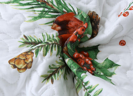MarCielo 3 Pcs Christmas Quilt Set, Rustic Lodge Cardinals Bedspread, King