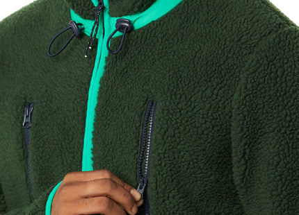 Amazon Essentials Men's Teddy Fleece Full-Zip Jacket, Dark Green, Large