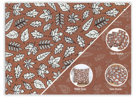 PurpleEssences Fall Placemat Cotton 13x19 in Leaves Print - Heap of Autumn