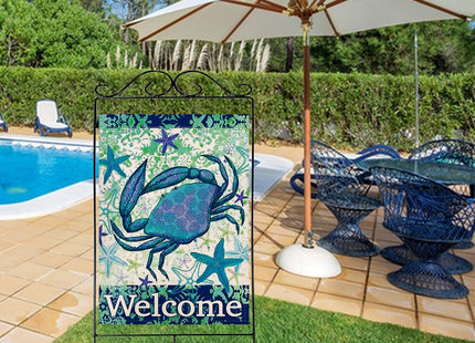 Furiaz Welcome Summer Coastal Crab Large Decorative House Flag