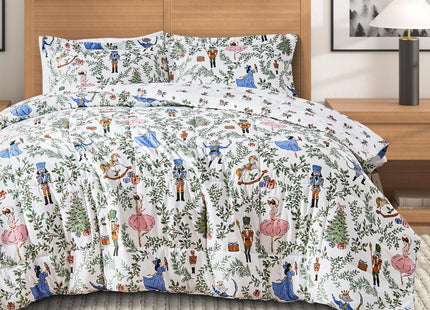 Great Bay Home Twin/Twin XL Size Holiday Comforter Set - Down Alternative 2 Piece Comforter Sets - All Season Bedding, Winter, Lodge Inspired Bedroom Decor (Nutcracker)