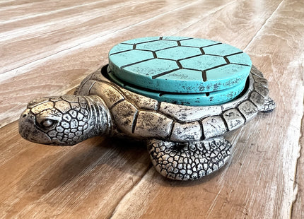 Sea Turtle Coaster Set - Nautical Ocean Beach Coastal Decor