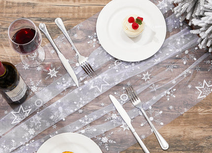Windkream White Snowflake Table Runner 29x120 Inch