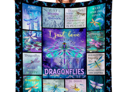 QOJUYO Dragonfly Gifts for Women, Dragonfly Lover Gifts Throw Blanket 60"X50", Dragonflies Gifts for Women