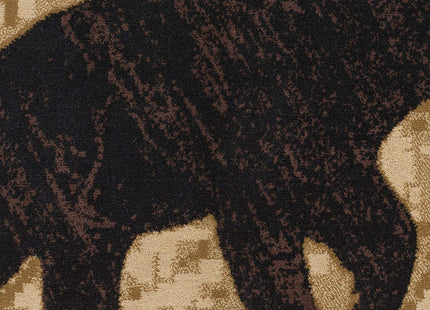 Tayse Black Bear Brown 9x12 Rectangle Area Rug Cabin for Living, Bedroom, or Dining Room - Lodge, Novelty