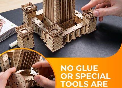 UGEARS Lighthouse of Alexandria 3D Wooden Puzzle for Adults – Wooden Model Kit with LED Night Light, DIY Building Hobby Set, Ancient World Landmark, Home Decor, Brain Teaser, Creative