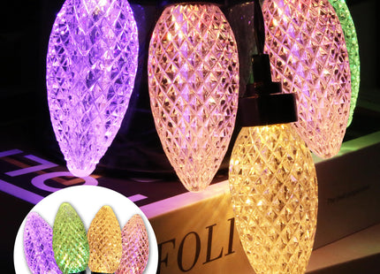 AWQ 20 LED 41 FT Christmas String Lights Oversize Pinecone for Xmas Decor