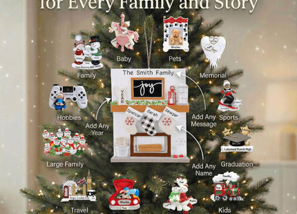 Personalized Fox Ornament 2026 for Girls & Boys, Festive Fox