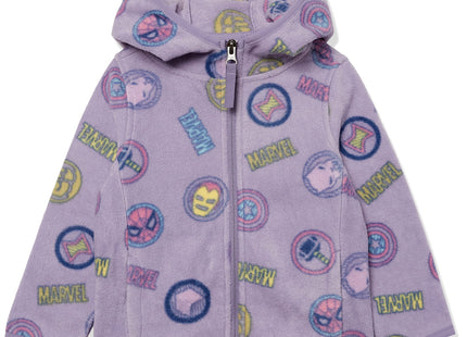 Amazon Essentials Disney | Marvel | Star Wars | Princess Girls' Polar Fleece Full-Zip Hooded Jacket, Marvel Logo, Small