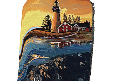 Pure Country Weavers Maine Poster Blanket by David Owens - Gift Tapestry Throw Woven from Cotton - Made in the USA (72x54)