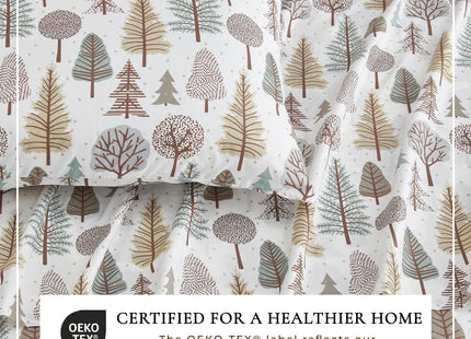 Great Bay Home Full Size Microfiber Sheet Set - 4-Piece Lodge Bed Sheets - Ultra-Soft and Smooth Brushed Microfiber Woodland Decor Bedding (Forest Trail)