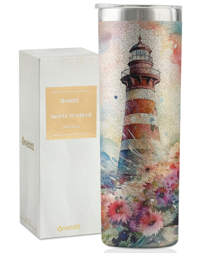 Onebttl Lighthouses Gifts for Lighthouse Lovers on National Lighthouse Day, Birthday and Chirstmas, 20 oz Insulated Stainless Steel Tumbler - Wave