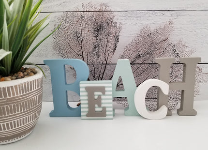 Wooden Beach Signs with Trio of Loose Starfish - Unique Beach Home Decor