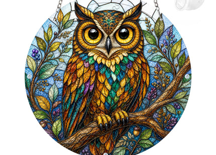 Acrylic Puzzle Suncatcher, Owl Stained Glass Window Hanging, Owl Gifts
