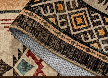 HOMORE Rustic Cabin Area Rug 5x7,Western Rugs for Living Room Bedroom,Brown