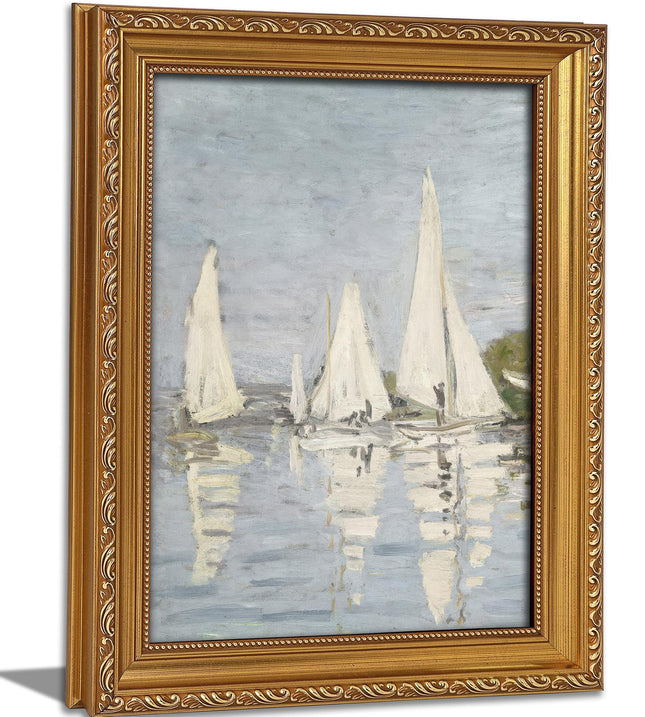Coastal Sailboat Framed Wall Art Beachy Nautical Landscape Painting Decor