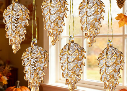 Spun Glass Pinecone Christmas Ornaments for Tree