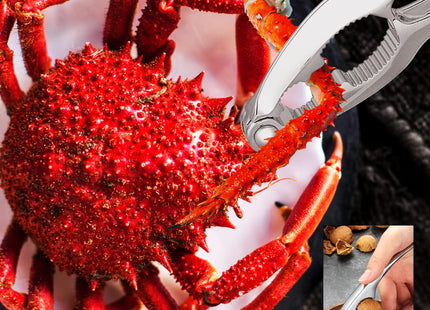 Crab Crackers and Tools, 27-piece Seafood Tools Set, Includes 8 Crab Leg Crackers, 8 Lobster Shellers, 8 Crab Leg Forks/Picks, 2 Seafood Scissors & Storage Bag, Nut Cracker Set
