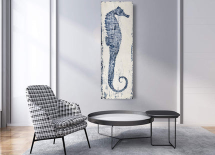 Yihui Arts Seahorse Wall Art Hand Painted Costal Paintings Blue Pictures Canvas Artwork for Living Room Bedroom Decoration