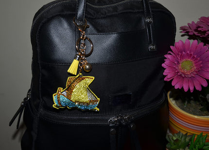 Sailboat Keychain for Women Bling Backpack Keyrings Sailors Key Fob Sailing Purse Charm