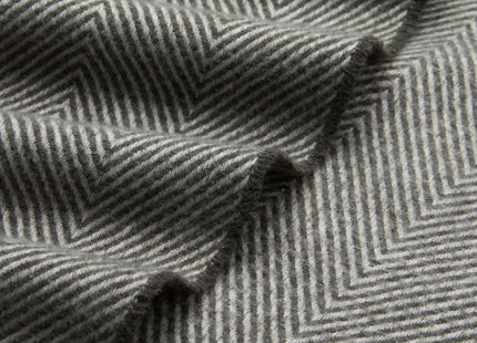 Amazon Basics Cozy Room Décor Throw Blanket, Lightweight, Recycled Polyester, Machine Washable, 50"x 60", Dark Gray and Light Gray Herringbone