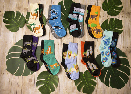 Foozys Women’s Crew Socks | Black Bear Zoo Animal Novelty Socks | 2 Pair