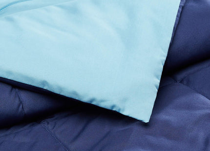Amazon Basics Washable Comforter Blanket, Reversible Lightweight Microfiber All Season, Twin/Twin XL, Navy/Sky Blue