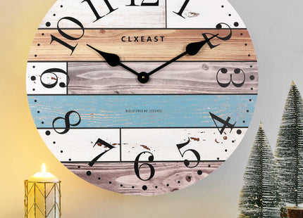 CLXEAST 24 Inch Coastal Farmhouse Wall Clocks for Living Room Decor