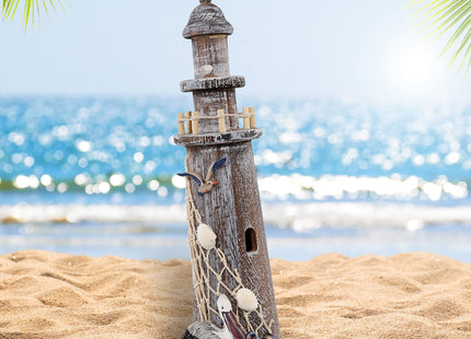 Puzzled COTA Global Brown Wooden Lighthouse Decor - 14.25 Inches