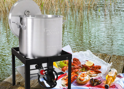Creole Feast SBK0601 60 Qt. Seafood Boil Pot with Basket and Burner