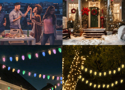 AWQ 20 LED 41 FT Christmas String Lights Oversize Pinecone for Xmas Decor
