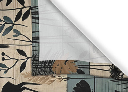 Ambesonne Woodland Kitchen Curtains, Modern Scandi Design Forest Scenario with Pine Tree Deer and Flowers, Window Drapes 2 Panel Set for Kitchen Cafe Decor, 55" x 24", Dark Cadet Blue Beige Tan