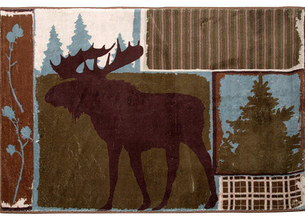 Carstens Vintage Moose Small Rustic Cabin Area Rug Doormat 24"" x 36"""